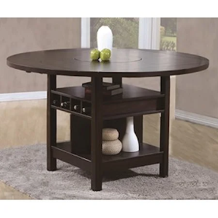 Counter Height Table with Wine Storage